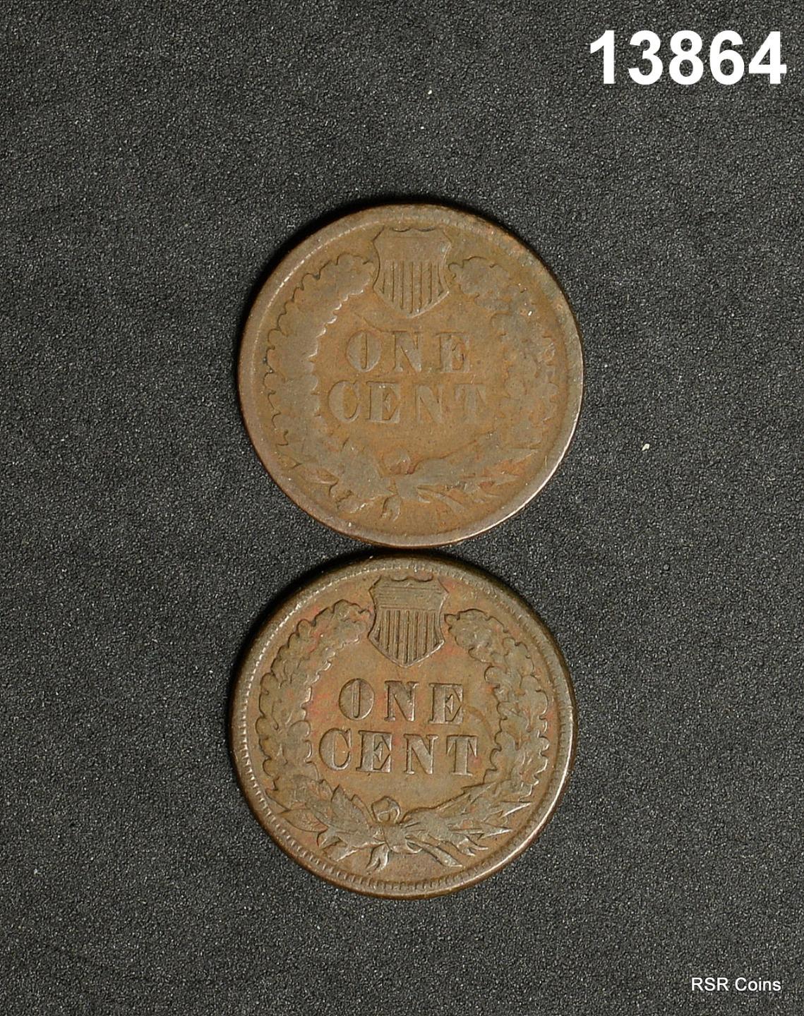 1883 FINE CLEANED, 1882 CORRODED INDIAN HEAD CENT LOT #13864