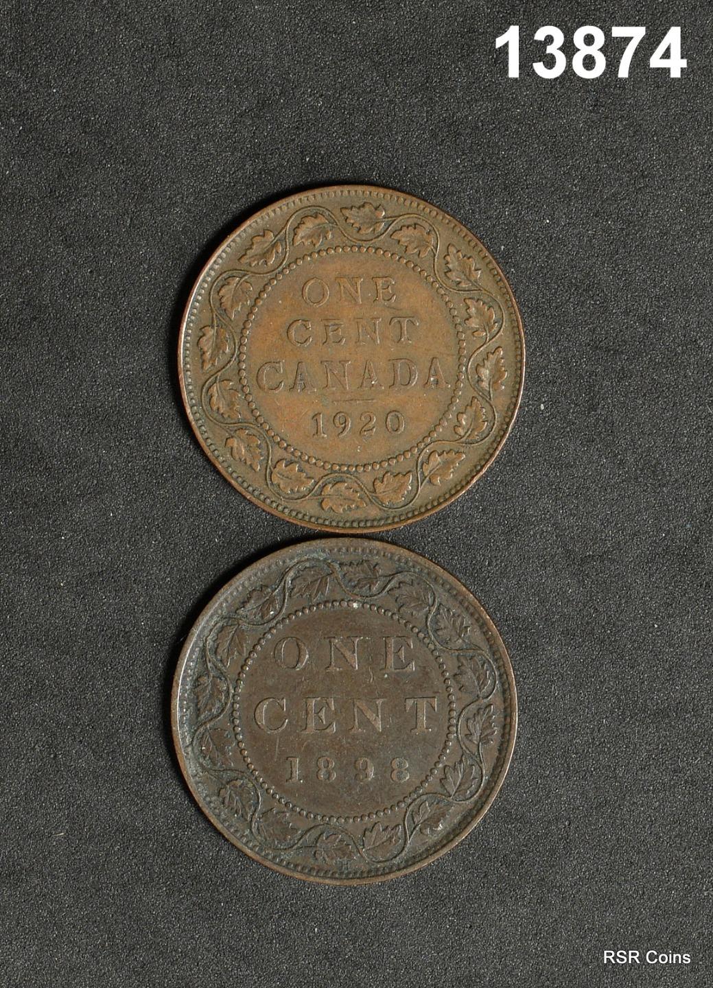 CANADA ONE CENT LOT: 1898 AU, 1920 XF! #13874