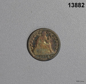 1854 ARROWS SEATED LIBERTY DIME G+! #13882