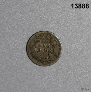 1876 CC SEATED LIBERTY DIME VG! #13888