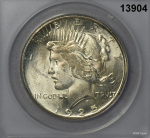 1925 S PEACE SILVER DOLLAR ANACS CERTIFIED MS62 LOOKS BETTER! #13904