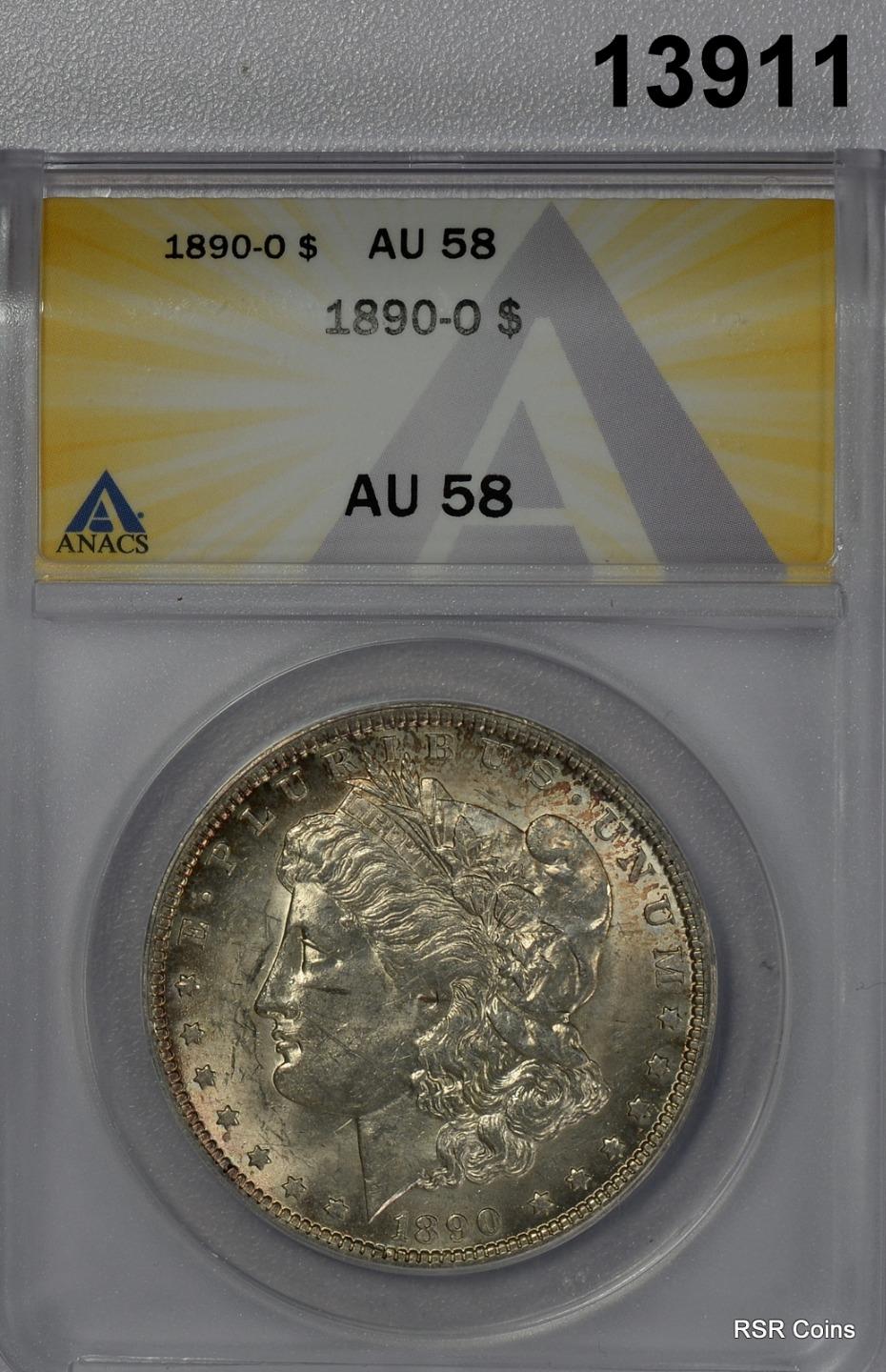 1890 O MORGAN SILVER DOLLAR GREAT LUSTER! ANACS CERTIFIED AU58! #13911