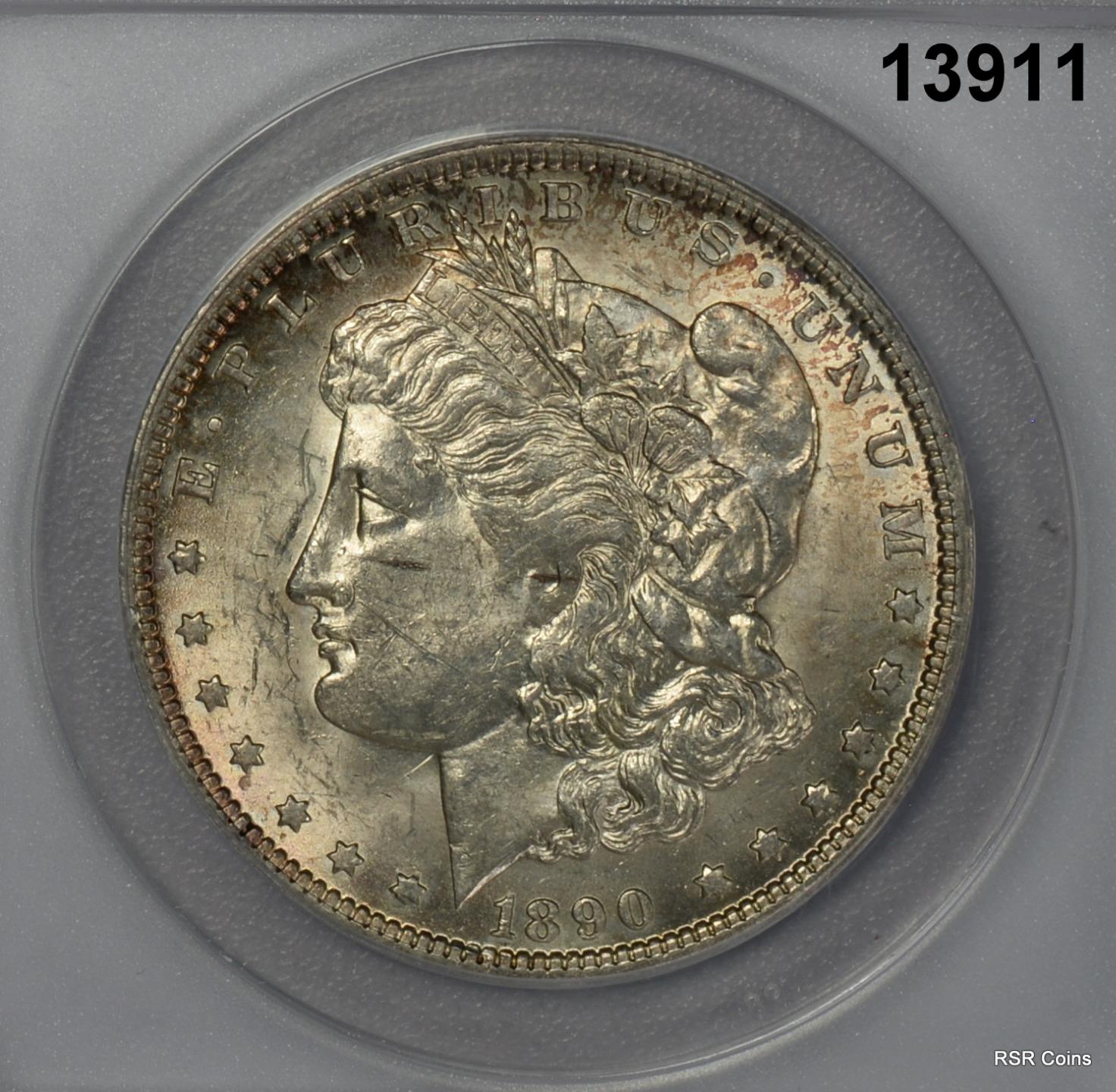 1890 O MORGAN SILVER DOLLAR GREAT LUSTER! ANACS CERTIFIED AU58! #13911