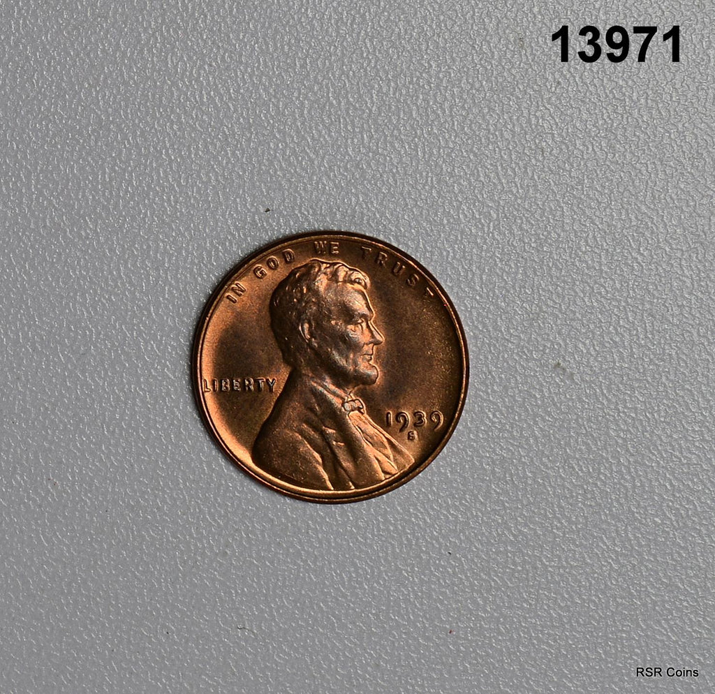 1939 S CHOICE BU RED LINCOLN CENT #13971