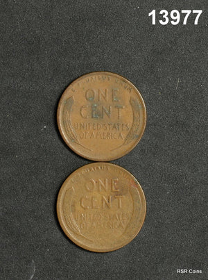 LOT OF 2- 1921 S LINCOLN CENTS: 1- XF CORRODED. 1- XF NICE! #13977