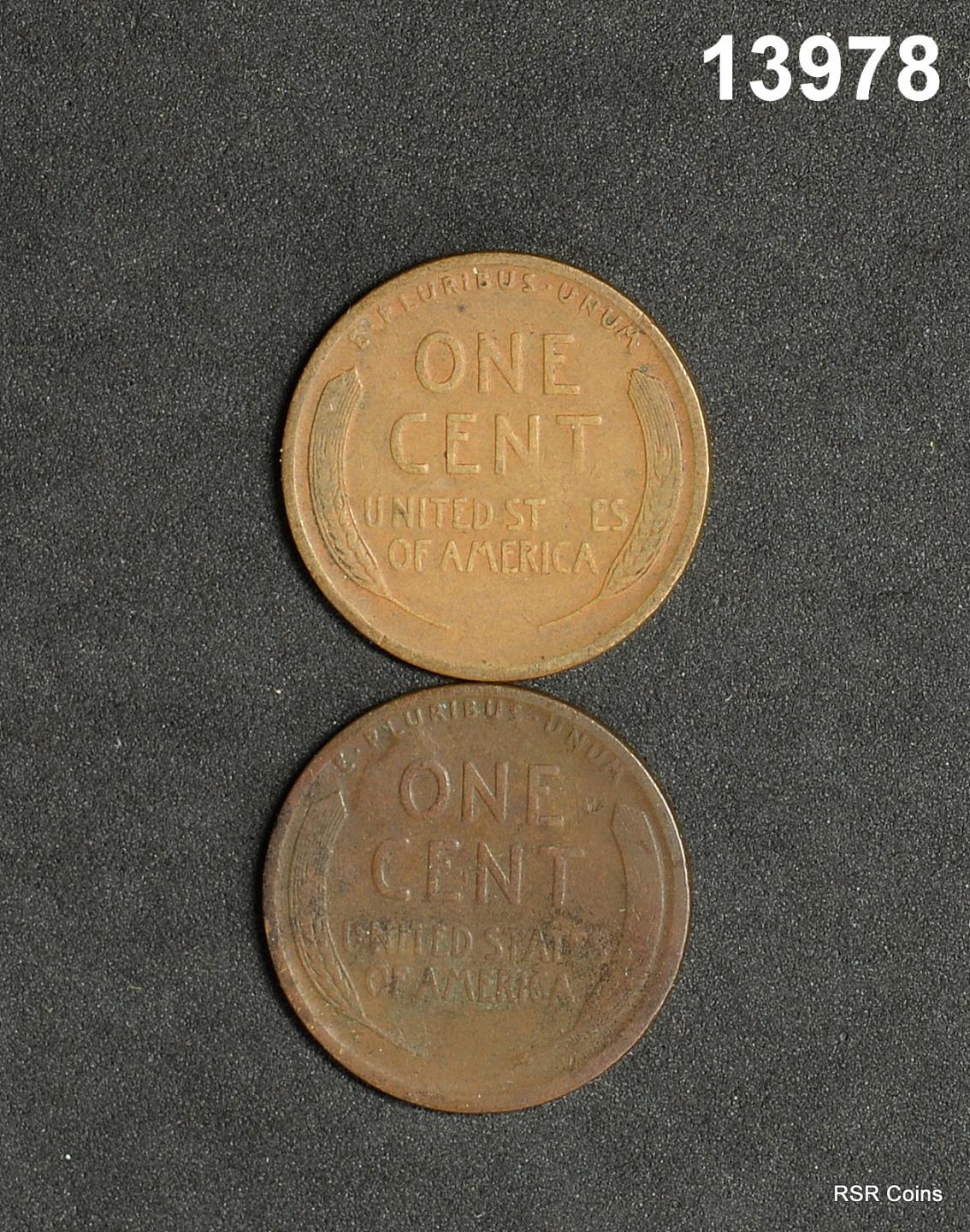 LOT OF 2 LINCOLN CENTS: 1918 VF, 1915 S VF CORRODED #13978