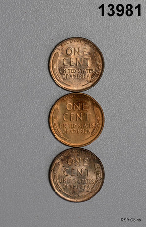 LINCOLN CENT LOT: 1937 S, 1936 D, 1937 D BU- SPOTS #13981