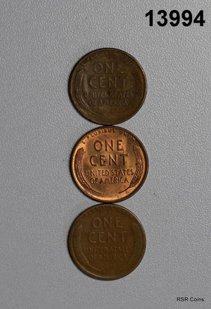 LOT OF 3 LINCOLN CENTS: 1937 BU SPOTS, 1927 S XF SCRATCH, 1925 S GOOD #13994