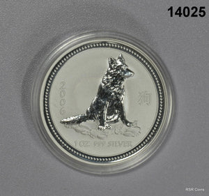 2006 AUSTRALIA LUNAR DOG 1 OZ GEM SILVER PROOF IN CAPSULE! GREAT GIFT! #14025