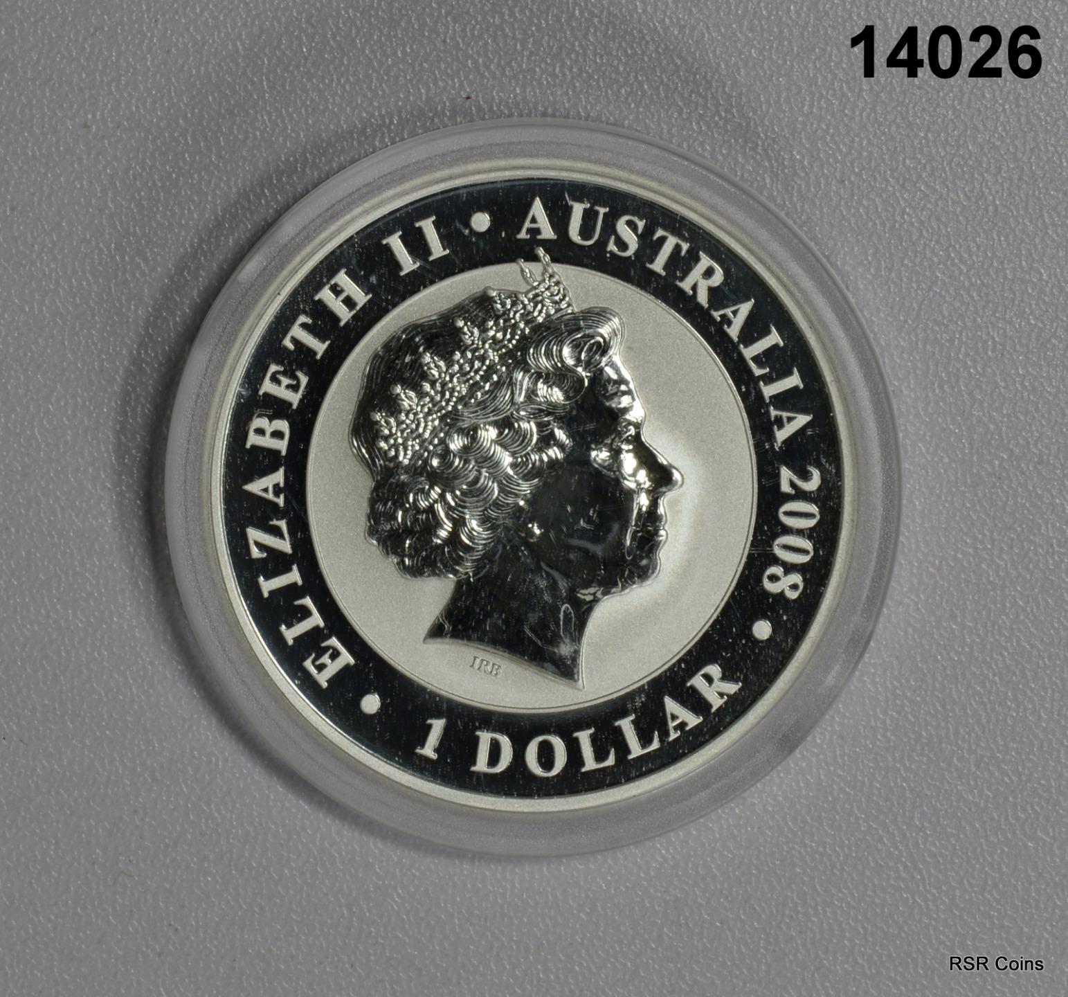 2008 AUSTRALIA LUNAR KOALA 1 OZ SILVER GEM BU! IN CAPSULE! GREAT GIFT! #14026