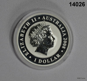 2008 AUSTRALIA LUNAR KOALA 1 OZ SILVER GEM BU! IN CAPSULE! GREAT GIFT! #14026