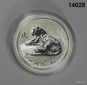 2010 AUSTRALIA LUNAR TIGER 1 OZ .999 SILVER GEM IN CAPSULE! GREAT GIFT! #14028