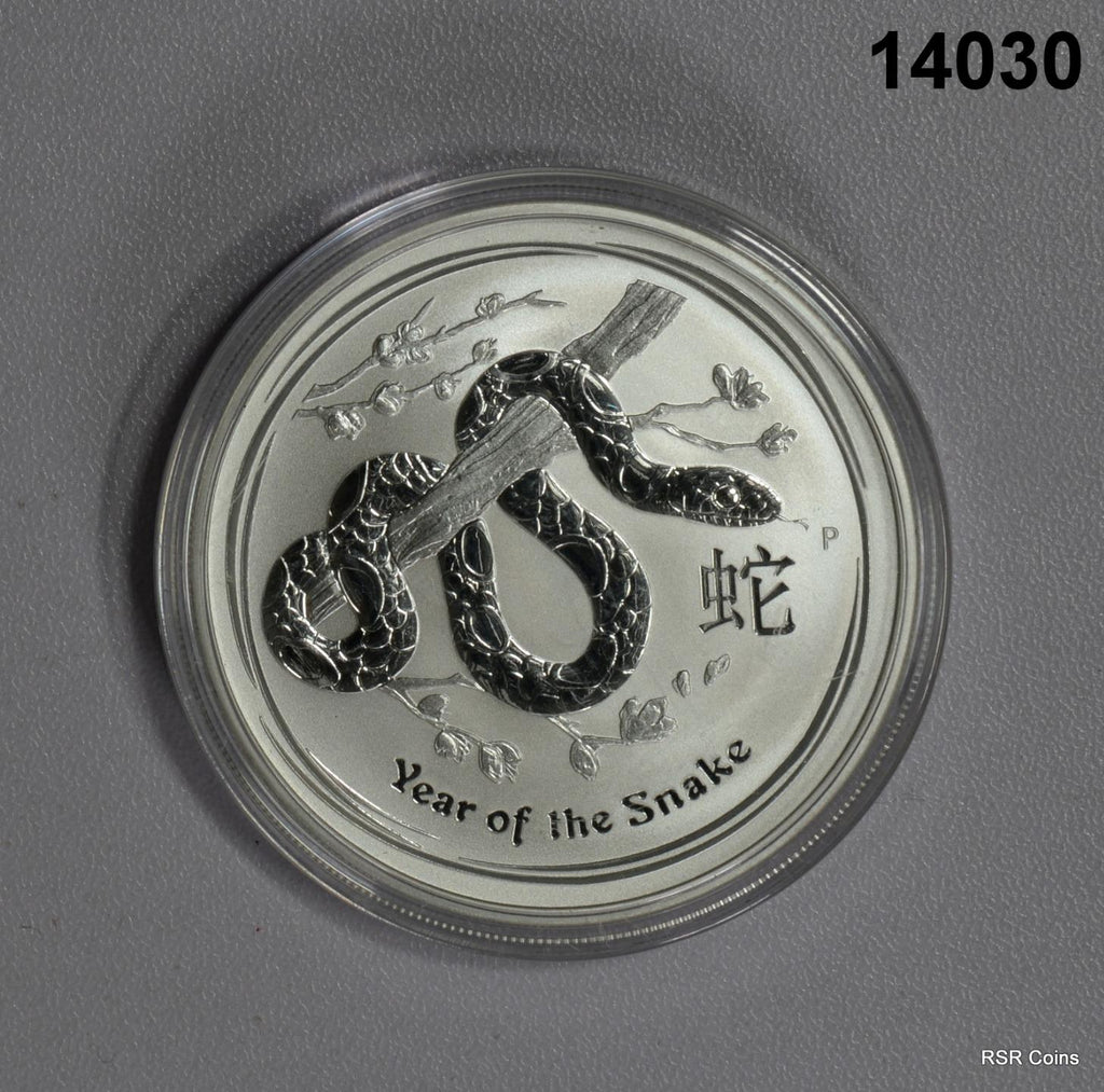 2013 AUSTRALIA LUNAR SNAKE GEM BU 1 OZ SILVER IN CAPSULE! #14030