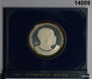 MALAWI 1974 KWACHA 10TH ANNIVERSARY OF INDEPENDENCE STERLING PROOF SILVER #14059