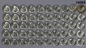 CHOICE BU 1953 S 90% SILVER ROOSEVELT DIME ROLL (50 COINS) NICE!! #14065