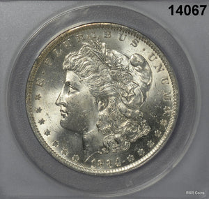 1884 O MORGAN SILVER DOLLAR ANACS CERTIFIED MS 63 FLASHY!! #14067