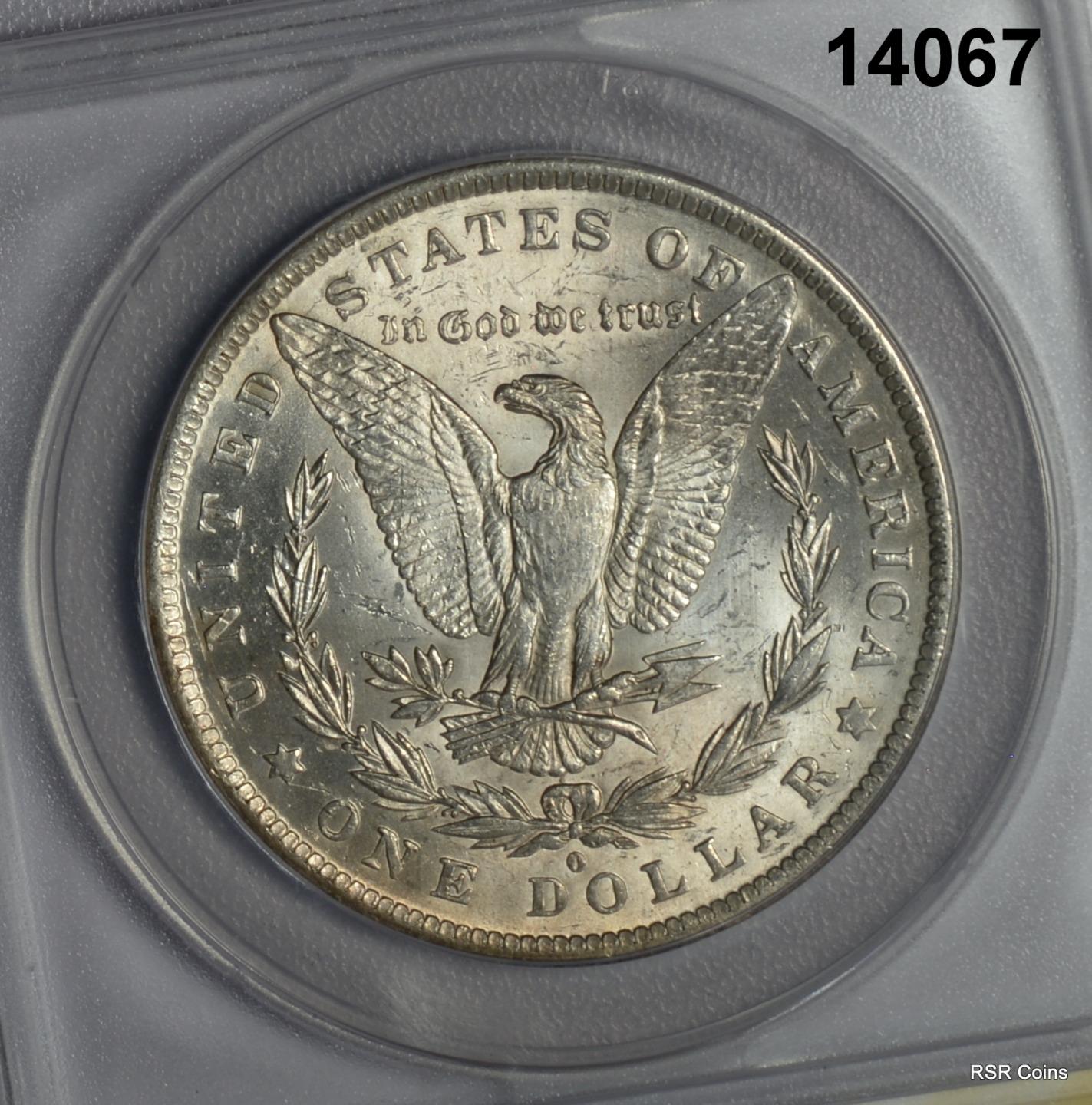 1884 O MORGAN SILVER DOLLAR ANACS CERTIFIED MS 63 FLASHY!! #14067