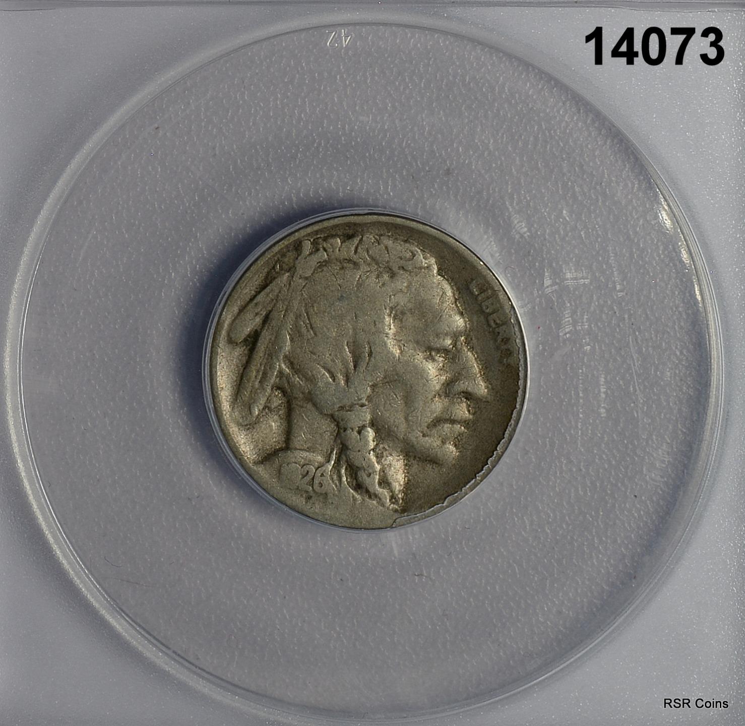 1926 S BUFFALO NICKEL SCARCE DATE ANACS CERTIFIED VG10 #14073