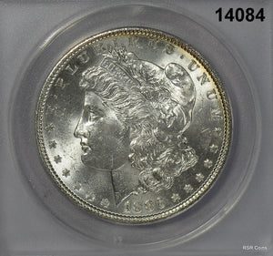 1886 MORGAN SILVER DOLLAR FLASHY FULLY STRUCK! ANACS CERTIFIED MS63! #14084