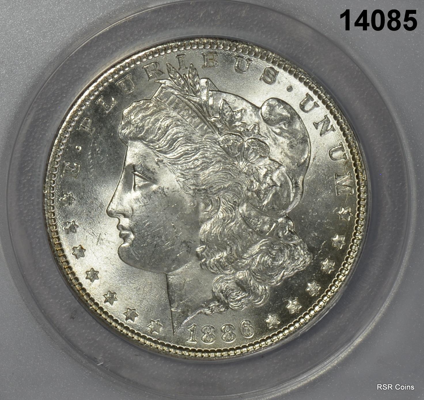 1886 MORGAN SILVER DOLLAR ANACS CERTIFIED MS63! #14085