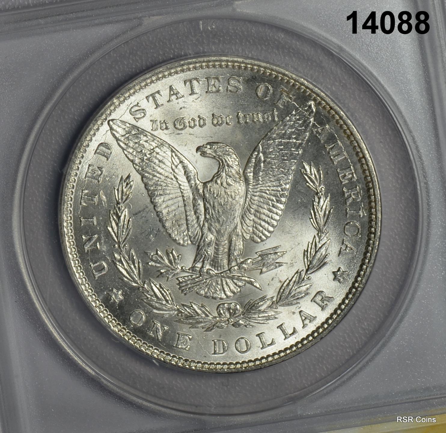 1886 MORGAN SILVER DOLLAR GOLDEN OBVERSE CRESCENT! ANACS CERTIFIED MS63! #14088