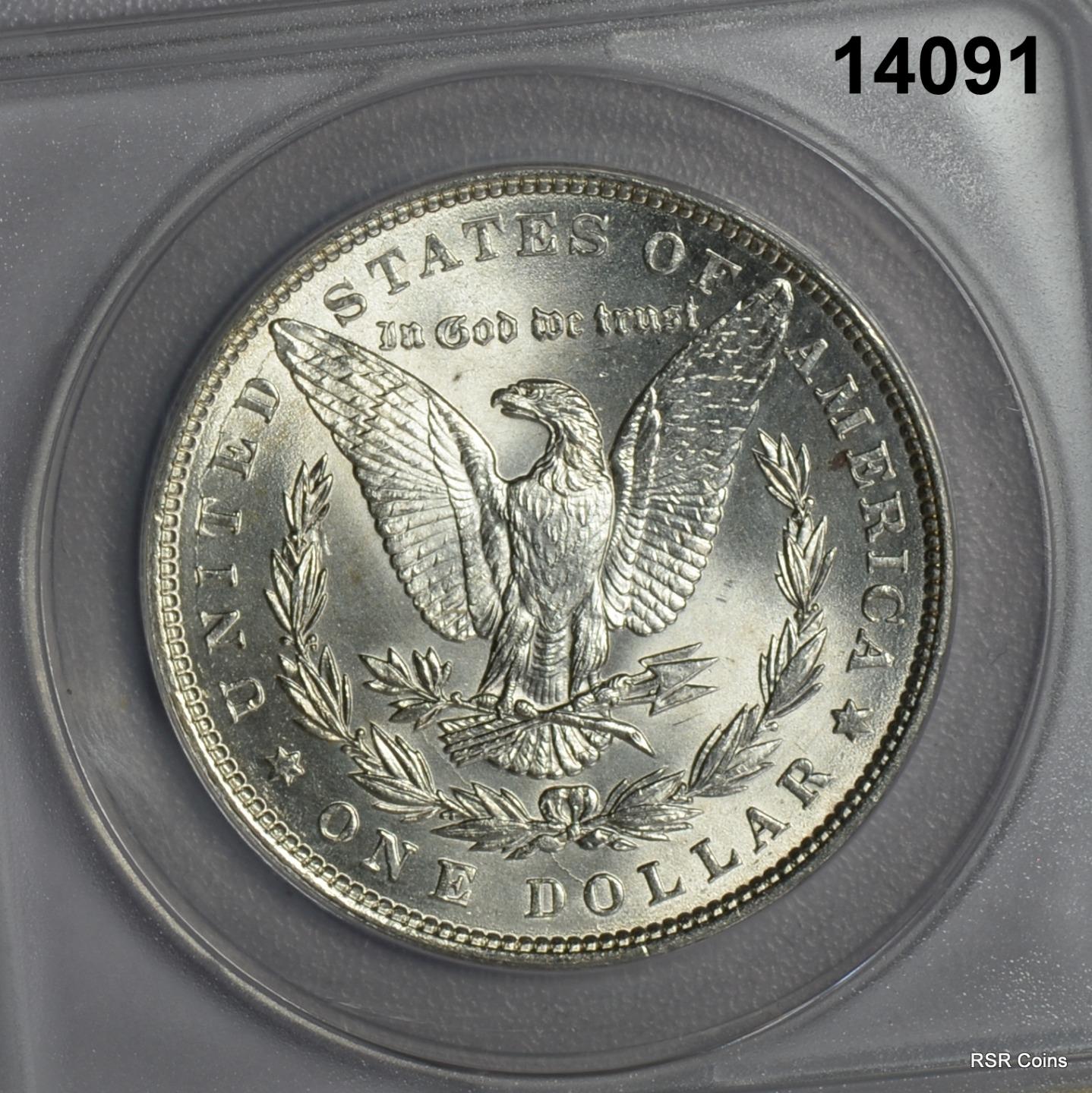 1886 MORGAN SILVER DOLLAR FULLY STRUCK LOOKS BETTER ANACS CERTIFIED MS63! #14091