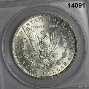 1886 MORGAN SILVER DOLLAR FULLY STRUCK LOOKS BETTER ANACS CERTIFIED MS63! #14091