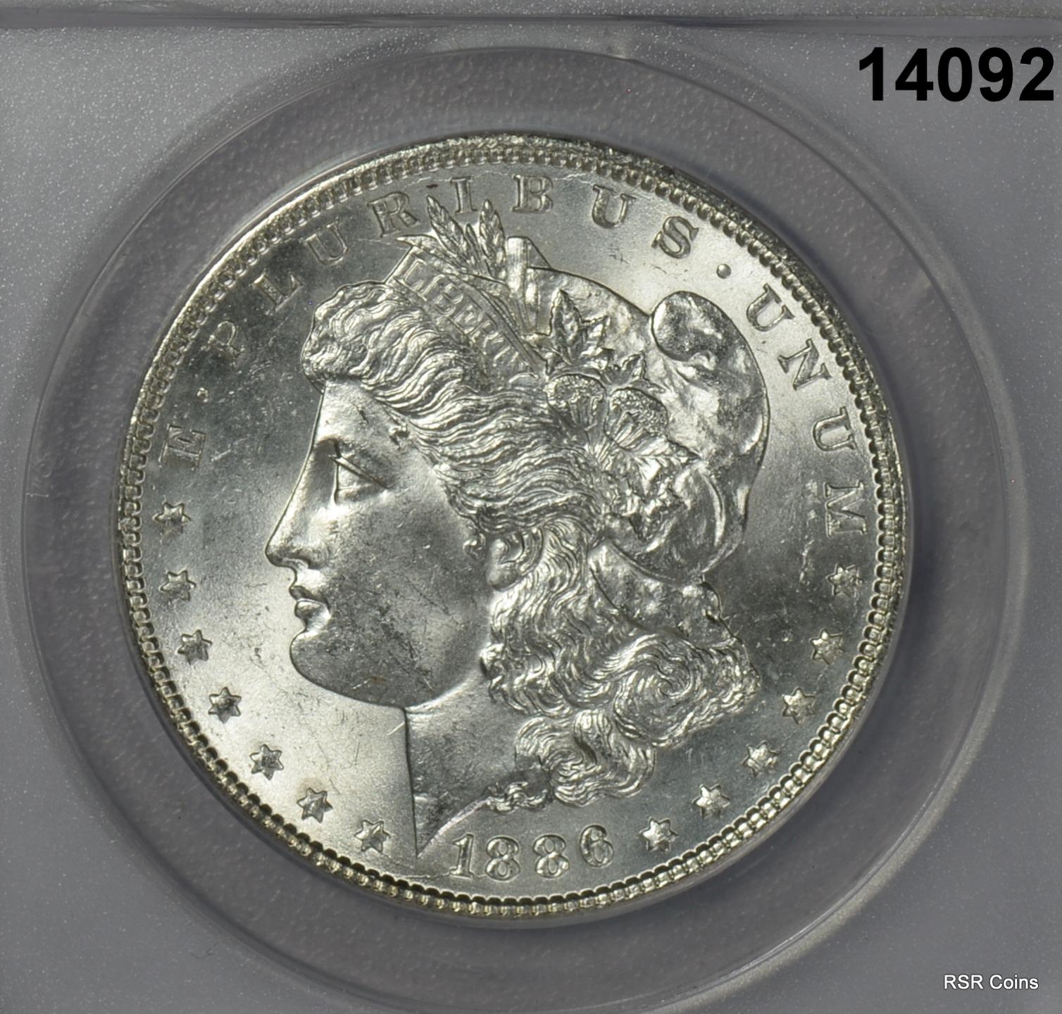 1886 MORGAN SILVER DOLLAR ANACS CERTIFIED MS63! #14092