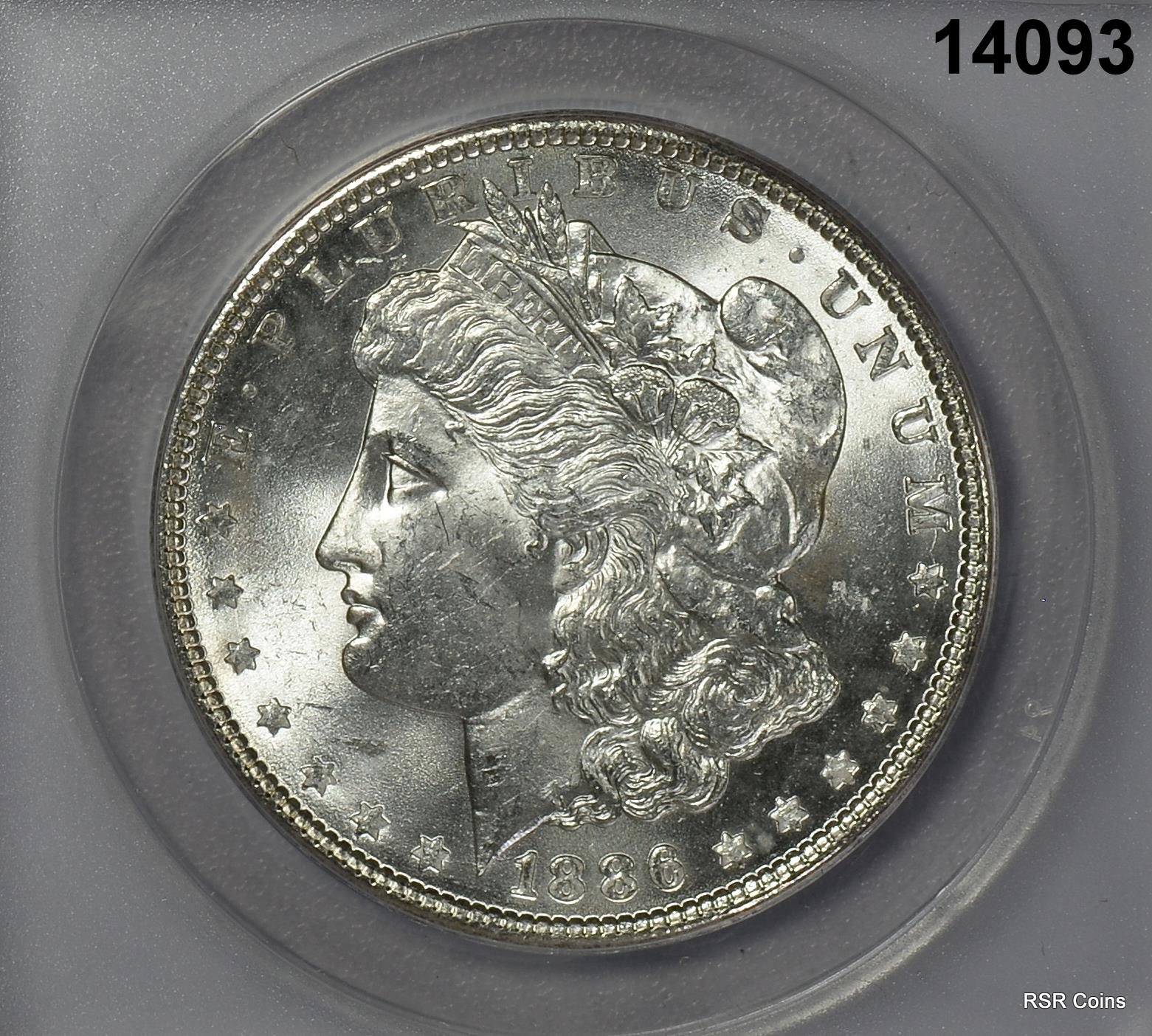 1886 MORGAN SILVER DOLLAR ANACS CERTIFIED MS63! #14093