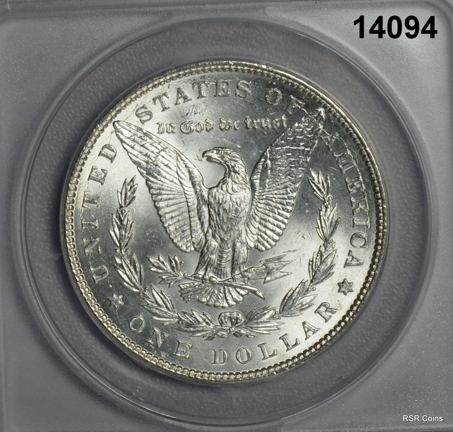 1886 MORGAN SILVER DOLLAR FULLY STRUCK LOOKS BETTER ANACS CERTIFIED MS63! #14094