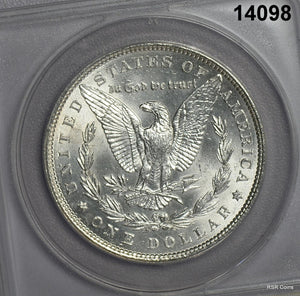 1886 MORGAN SILVER DOLLAR PALE GOLDEN OBVERSE! ANACS CERTIFIED MS63! #14098