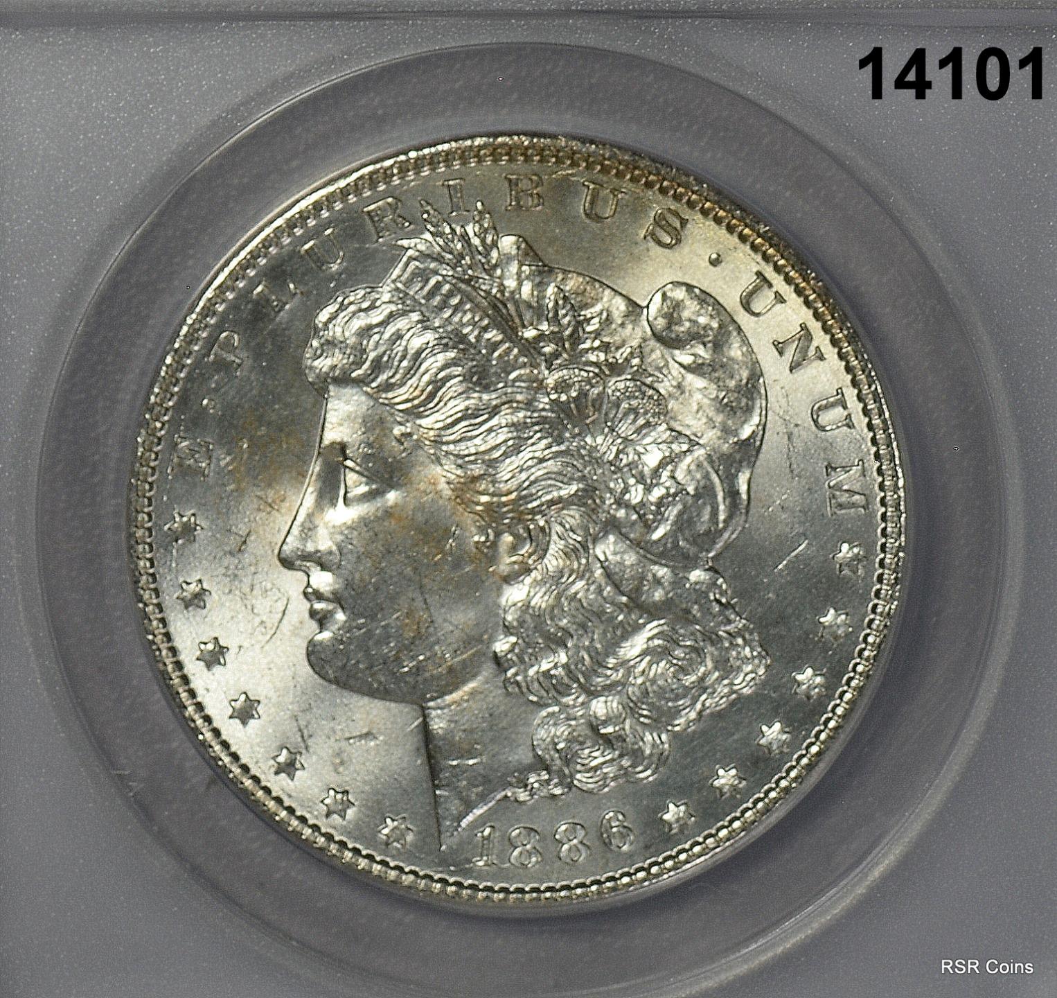 1886 MORGAN SILVER DOLLAR ANACS CERTIFIED MS63! #14101