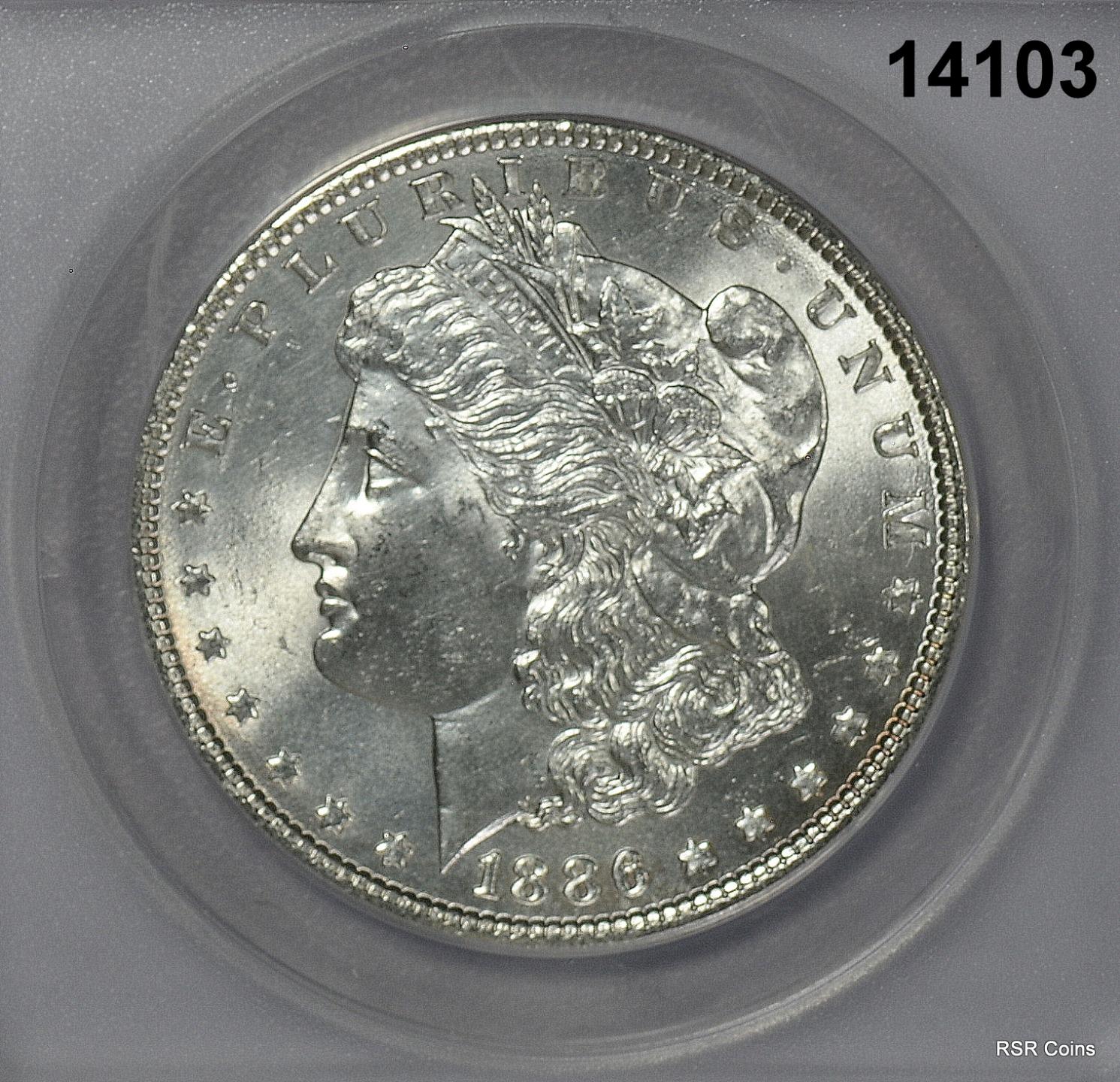 1886 MORGAN SILVER DOLLAR ANACS CERTIFIED MS63! #14103