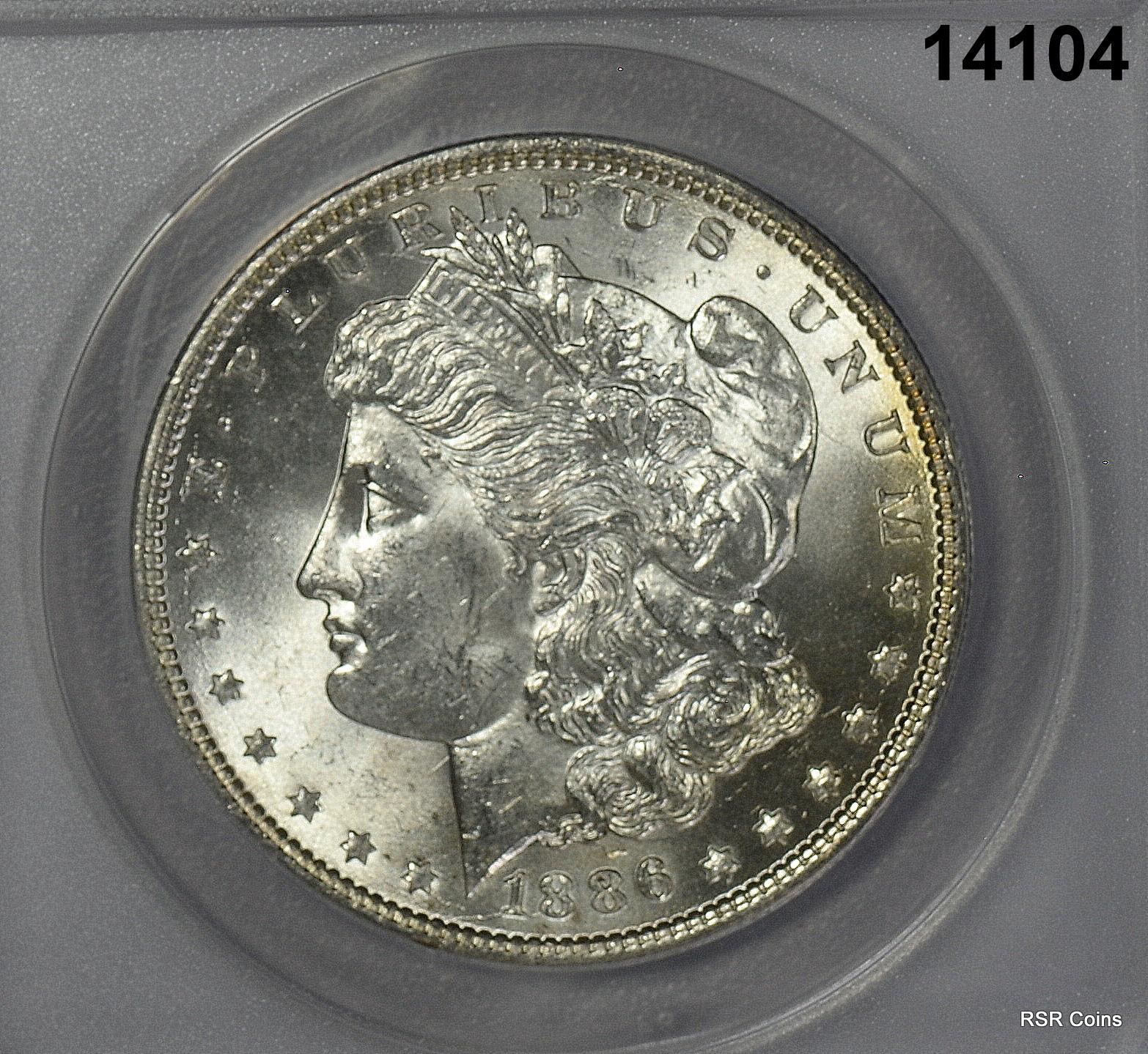 1886 MORGAN SILVER DOLLAR ANACS CERTIFIED MS63! #14104