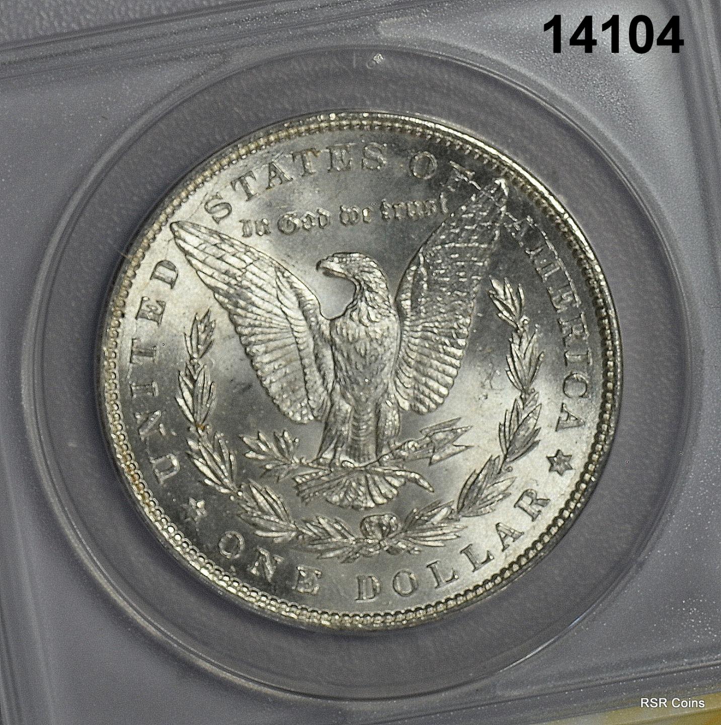 1886 MORGAN SILVER DOLLAR ANACS CERTIFIED MS63! #14104