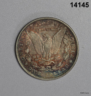 1879 MORGAN SILVER DOLLAR CHOICE AU RAINBOW TONED! NICE! #14145