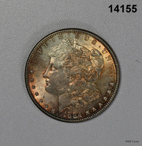 1884 MORGAN SILVER DOLLAR BU ORANGE TONING BOTH SIDES! #14155