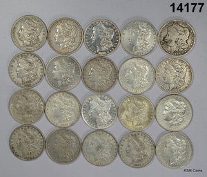 ROLL OF 20 PRE '21 MORGAN SILVER DOLLARS MOSTLY CULL LOT! 90% SILVER  #14177