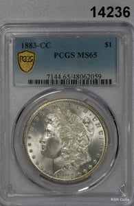 1883 CC MORGAN SILVER DOLLAR PCGS CERTIFIED MS65 SUPER FROSTY GEM! #14236