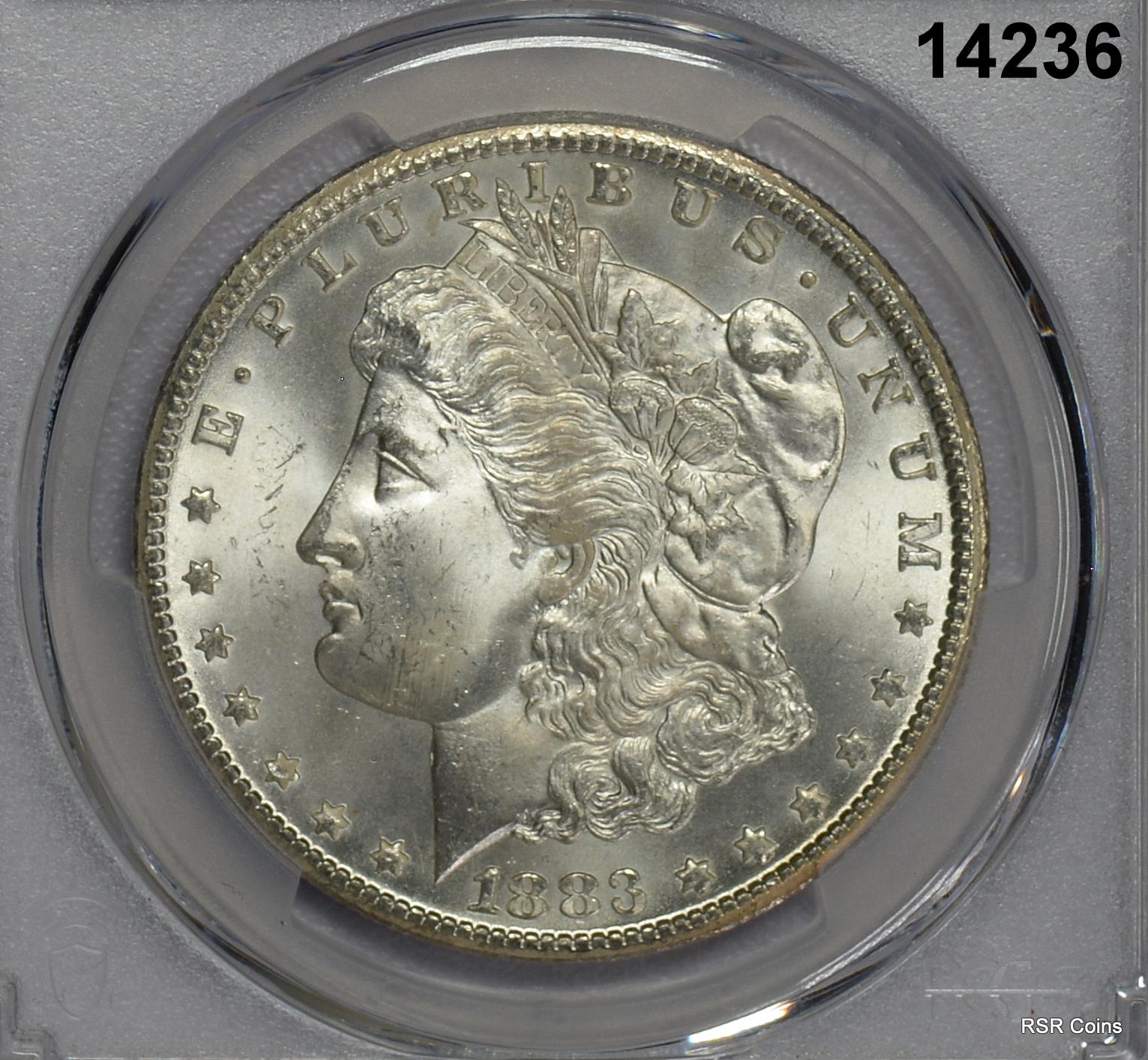 1883 CC MORGAN SILVER DOLLAR PCGS CERTIFIED MS65 SUPER FROSTY GEM! #14236