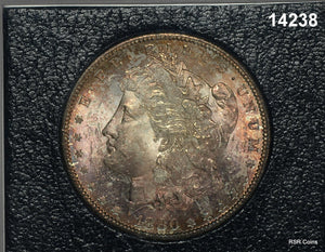 1880 S REDFIELD COLLECTION MORGAN SILVER DOLLAR AMBER RED COLORS #14238