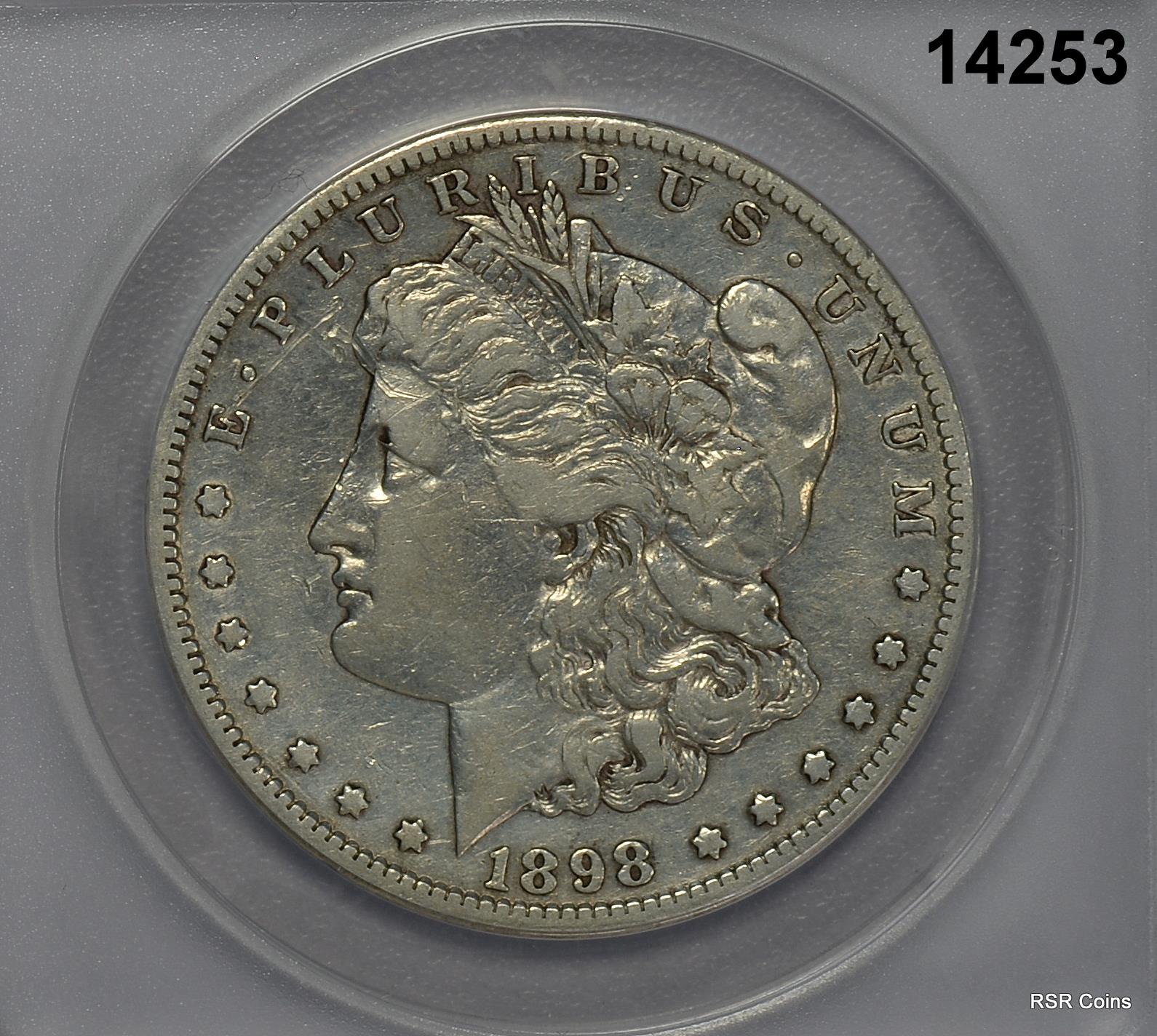 1898 S MORGAN SILVER DOLLAR ANACS CERTIFIED VF35 SCRATCHED CLEANED #14253