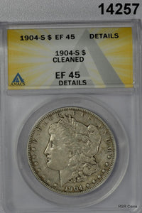 1904 S MORGAN SILVER DOLLAR BETTER DATE! ANACS CERTIFIED EF45 CLEANED #14257