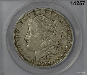 1904 S MORGAN SILVER DOLLAR BETTER DATE! ANACS CERTIFIED EF45 CLEANED #14257