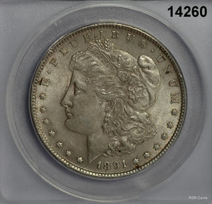 1891 S MORGAN SILVER DOLLAR ANACS CERTIFIED MS61 SCARCE DATE! #14260