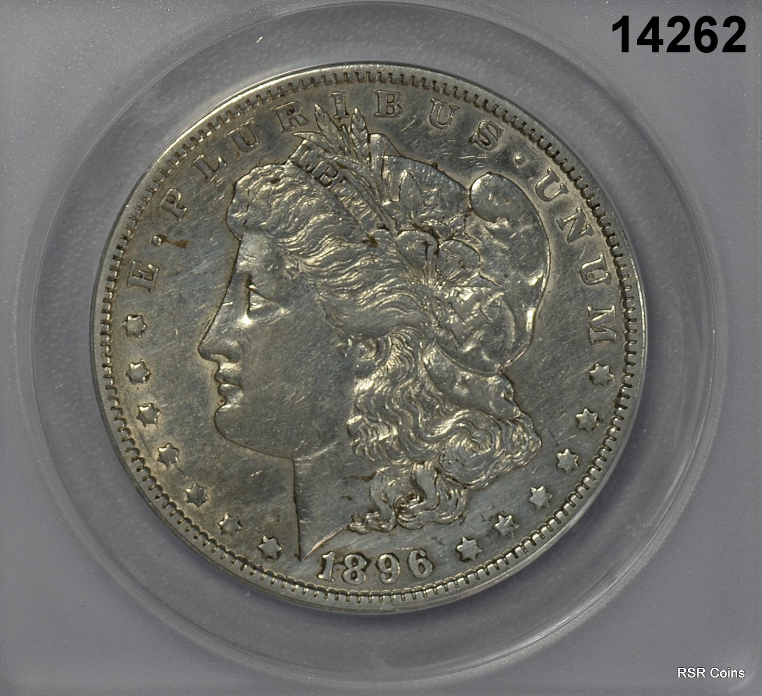 1896 O MORGAN SILVER DOLLAR ANACS CERTIFIED EF45 SCRATCHED CLEANED #14262