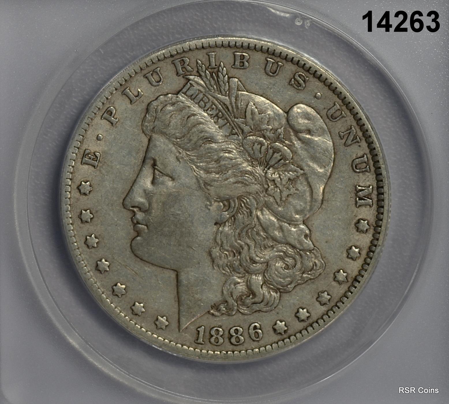 1886 O MORGAN SILVER DOLLAR ANACS CERTIFIED EF45 SCARCE DATE! #14263