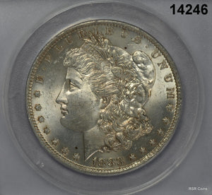 1883 O MORGAN SILVER DOLLAR FULLY STRUCK FROSTY! ANACS CERTIFIED MS63! #14246