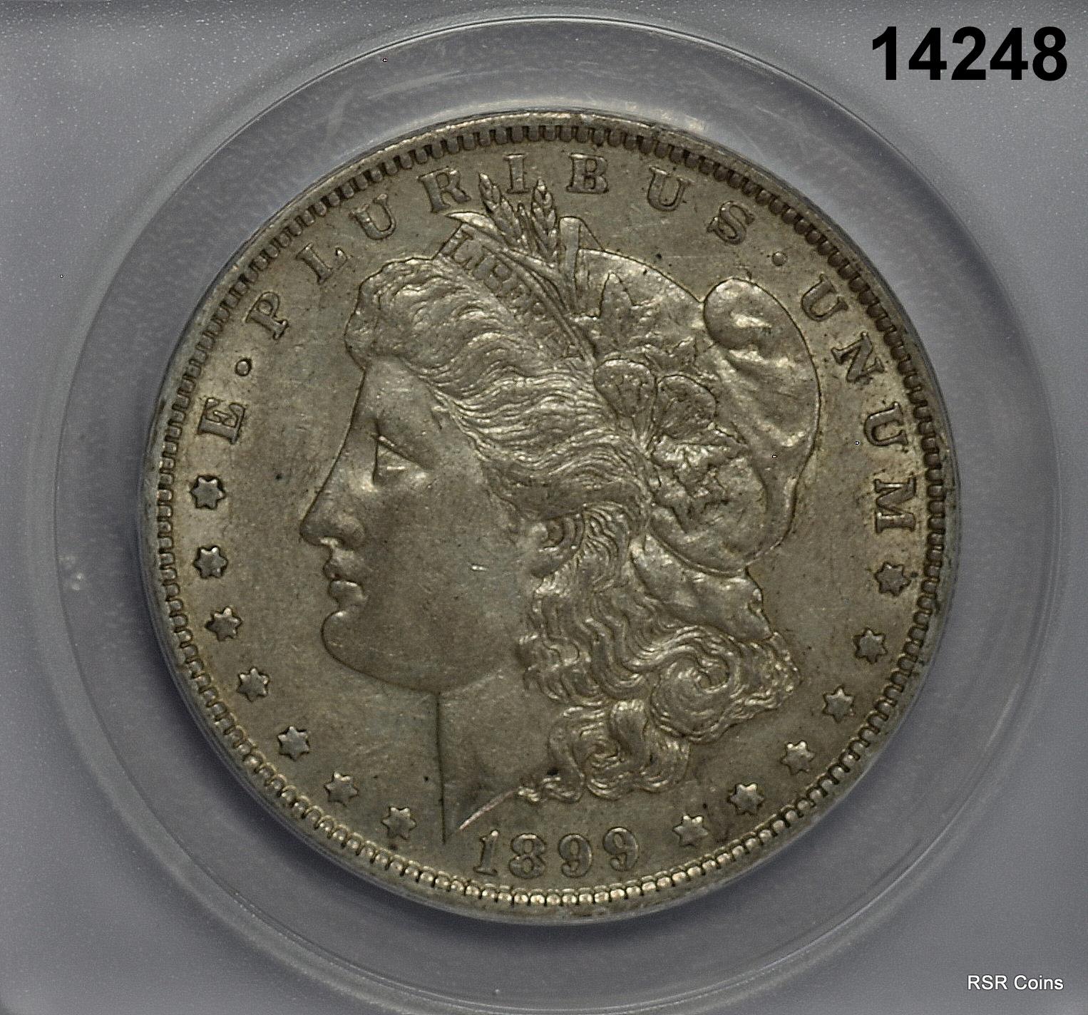 1899 O MORGAN SILVER DOLLAR MICRO O TOP 100 ANACS CERTIFIED AU53 RARE! #14248