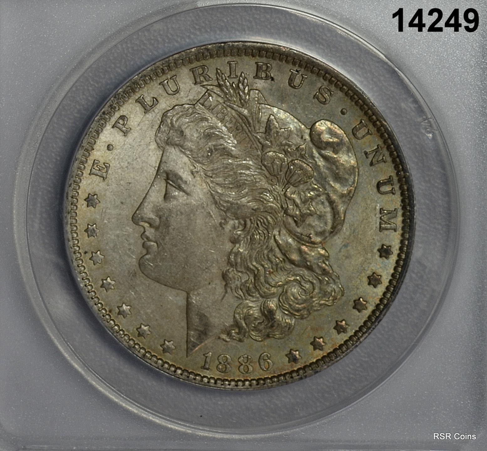 1886 O MORGAN SILVER DOLLAR ANACS CERTIFIED AU53 SCARCE DATE! #14249